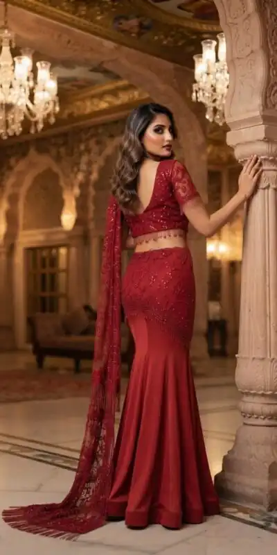 LG 2127 Red Crap Silk Saree with Sequins Work & Embroidery Work. Festive Deal ₹2799. Delivery 4-6 Working Days. Shop now. | Sarees, Bollywood Sarees, Creative Sarees, Designer Sarees, Embroidered Sarees, Ethnic Saree, Modern Digital sarees, Party Wear Sarees