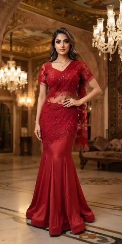 LG 2127 Red Crap Silk Saree with Sequins Work & Embroidery Work. Festive Deal ₹2799. Delivery 4-6 Working Days. Shop now. | Sarees, Bollywood Sarees, Creative Sarees, Designer Sarees, Embroidered Sarees, Ethnic Saree, Modern Digital sarees, Party Wear Sarees