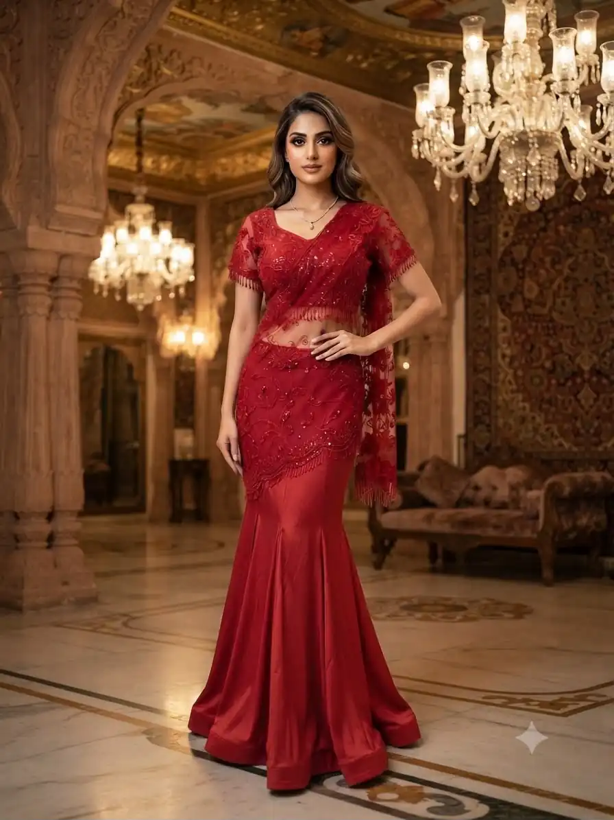 LG 2127 Red Crap Silk Saree with Sequins Work & Embroidery Work. Festive Deal ₹2799. Delivery 4-6 Working Days. Shop now. | Sarees, Bollywood Sarees, Creative Sarees, Designer Sarees, Embroidered Sarees, Ethnic Saree, Modern Digital sarees, Party Wear Sarees