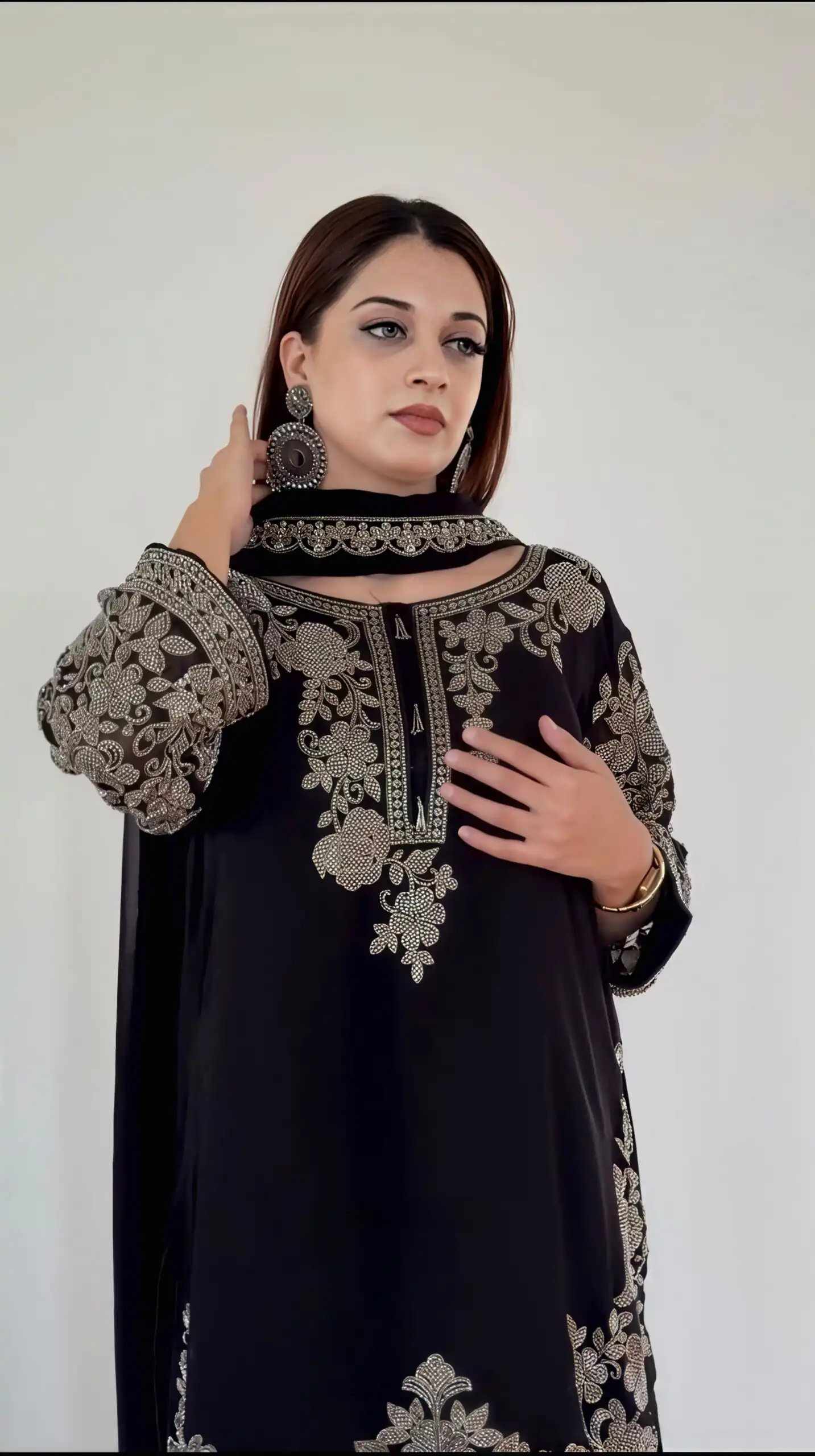 SR 1720 Black Faux Georgette Salwar Suit with Mirror Work & Embroidery Work. Get it for ₹2549. Delivery 4-6 Working Days. Shop now. | Jump Suits, Salwar suit, Designer Suits, Casual Suits, Creative suits, Palazzo Suits, Party Wear Suits, Patiala Suits, Straight Suits