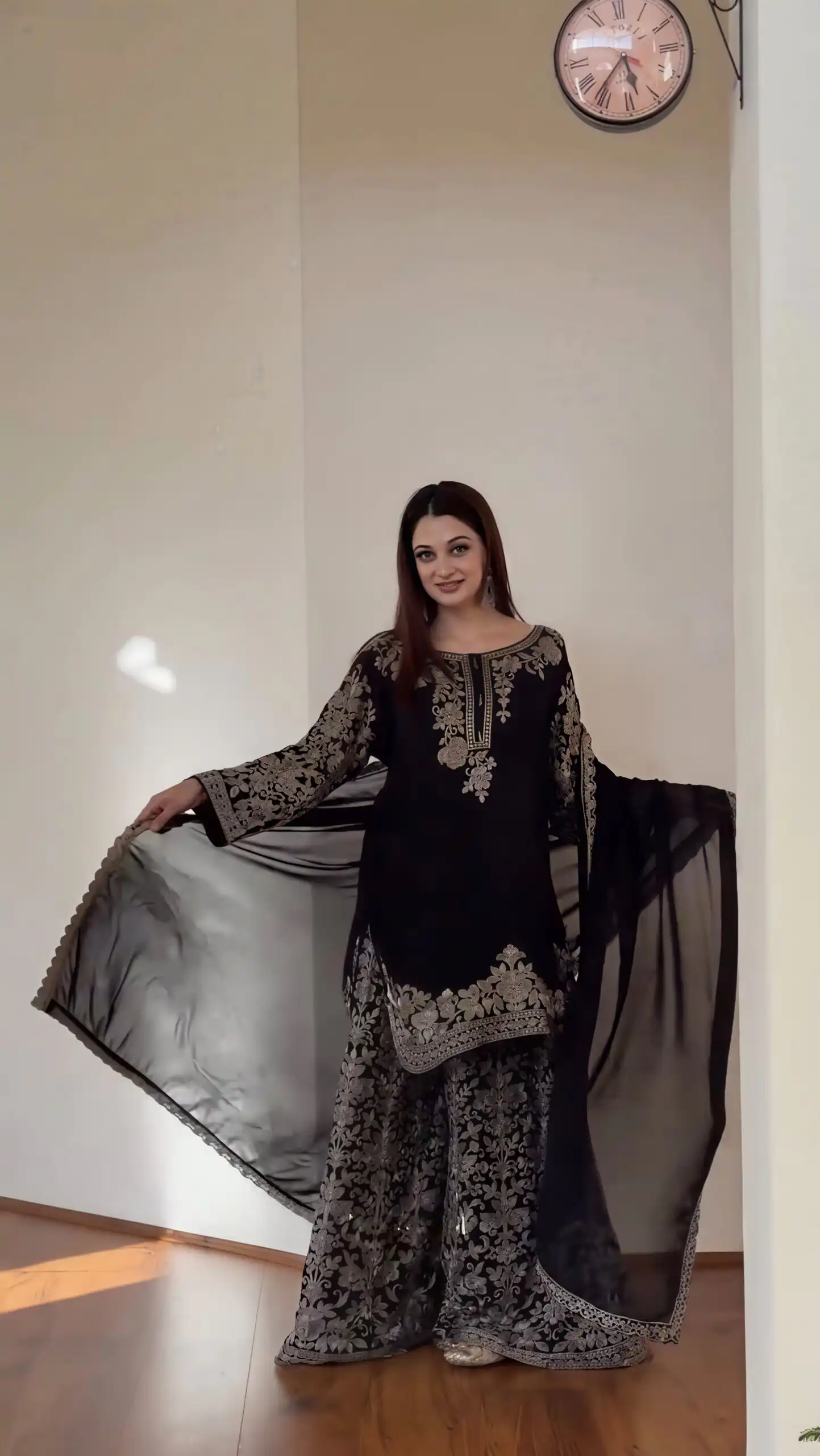 SR 1720 Black Faux Georgette Salwar Suit with Mirror Work & Embroidery Work. Get it for ₹2549. Delivery 4-6 Working Days. Shop now. | Jump Suits, Salwar suit, Designer Suits, Casual Suits, Creative suits, Palazzo Suits, Party Wear Suits, Patiala Suits, Straight Suits
