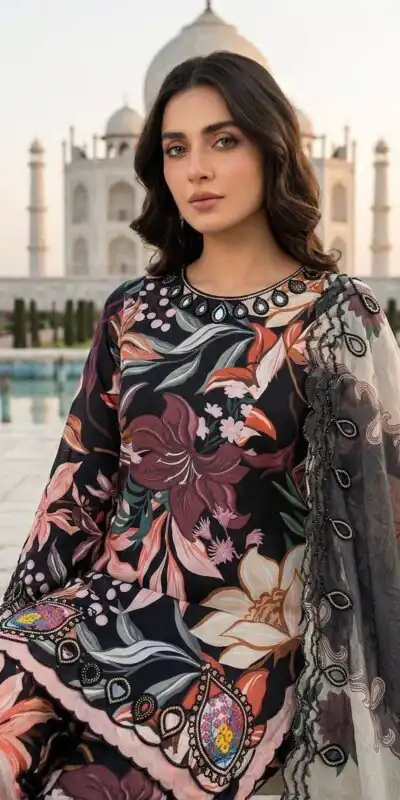 LG 2094 Black Perfect for Wedding, Party, Ganesh Chaturthi, Cultural Events, Durga Puja – Printed Muslin Salwar Suit. Now at just ₹2299. Delivery 4-6 Worki | Jump Suits, Salwar suit, Designer Suits, Casual Suits, Creative suits, Palazzo Suits, Party Wear Suits, Patiala Suits, Straight Suits
