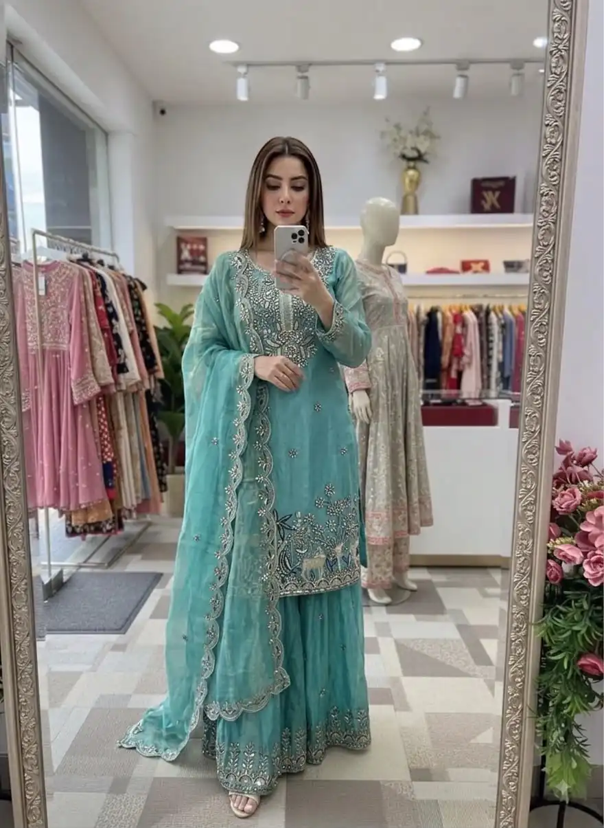 WW 1280 Blue Fendy Silk Salwar Suitwith Embroidery Work & Lace Work. Now at just ₹2449. Delivery 4-6 Working Days. Shop now. | Jump Suits, Salwar suit, Designer Suits, Casual Suits, Creative suits, Palazzo Suits, Party Wear Suits, Patiala Suits, Straight Suits