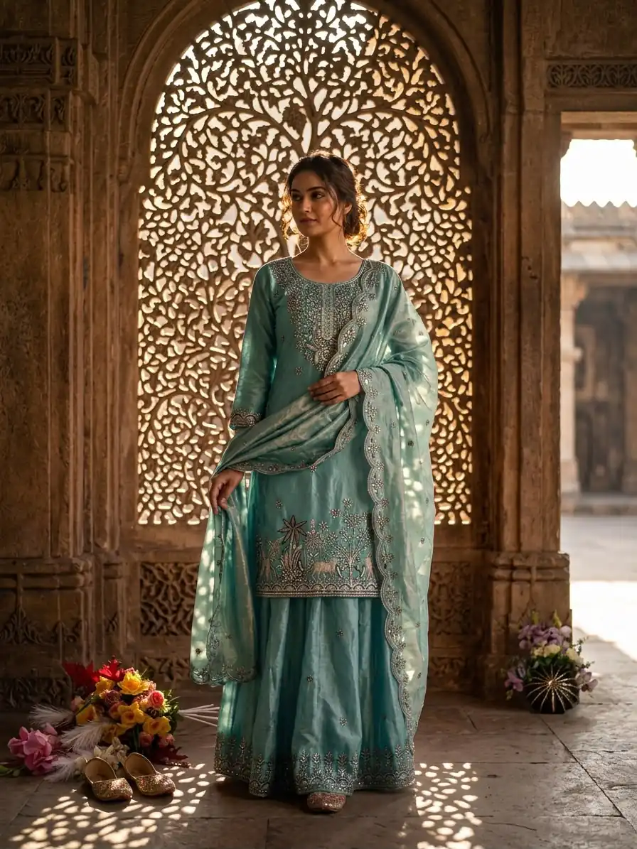 WW 1280 Blue Fendy Silk Salwar Suitwith Embroidery Work & Lace Work. Now at just ₹2449. Delivery 4-6 Working Days. Shop now. | Jump Suits, Salwar suit, Designer Suits, Casual Suits, Creative suits, Palazzo Suits, Party Wear Suits, Patiala Suits, Straight Suits