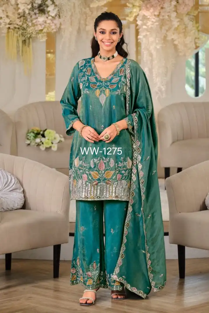 WW 1275 Firozi in Nc Moss Silk Sequins Work & Embroidery Work Salwar Suit . Festive Deal ₹2449. Delivery 4-6 Working Days. Shop now. | Jump Suits, Salwar suit, Designer Suits, Casual Suits, Creative suits, Palazzo Suits, Party Wear Suits, Patiala Suits, Straight Suits
