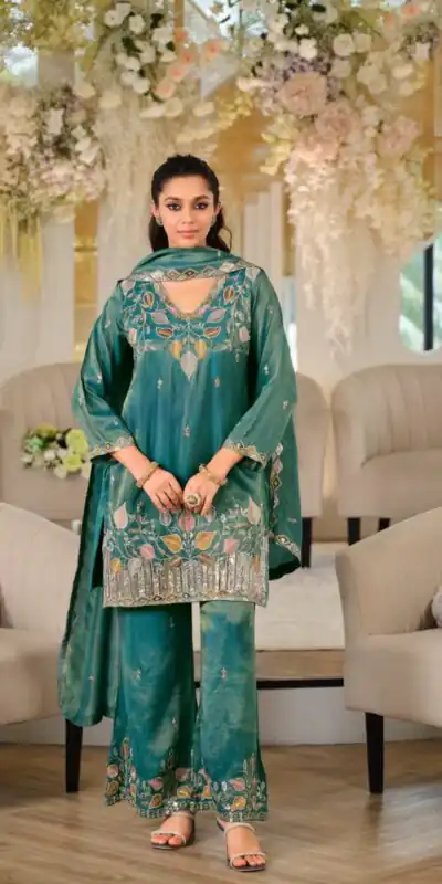WW 1275 Firozi in Nc Moss Silk Sequins Work & Embroidery Work Salwar Suit . Festive Deal ₹2449. Delivery 4-6 Working Days. Shop now. | Jump Suits, Salwar suit, Designer Suits, Casual Suits, Creative suits, Palazzo Suits, Party Wear Suits, Patiala Suits, Straight Suits
