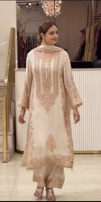 SR 1716 Off White Colour Faux Georgette Salwar Suit with Lace Work. Introductory Price ₹2449. Delivery 4-6 Working Days. Shop now. | Jump Suits, Salwar suit, Designer Suits, Casual Suits, Creative suits, Palazzo Suits, Party Wear Suits, Patiala Suits, Straight Suits