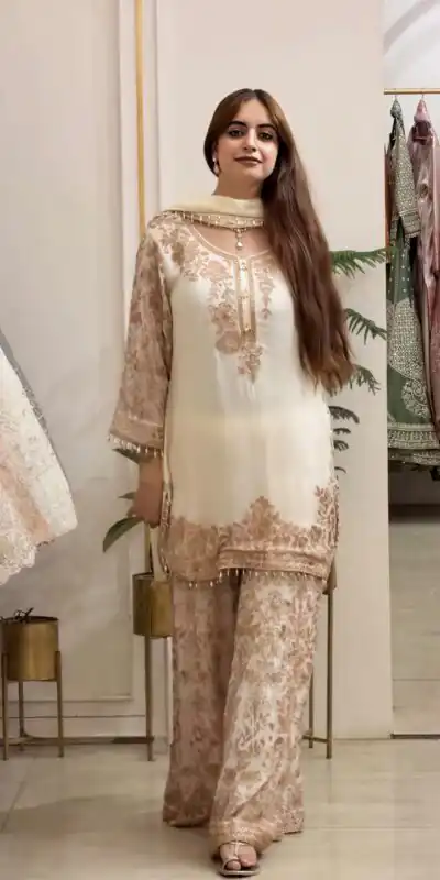 SR 1720 Off White Faux Georgette Salwar Suit with Mirror Work & Embroidery Work. Get it for ₹2549. Delivery 4-6 Working Days. Shop now. | Jump Suits, Salwar suit, Designer Suits, Casual Suits, Creative suits, Palazzo Suits, Party Wear Suits, Patiala Suits, Straight Suits