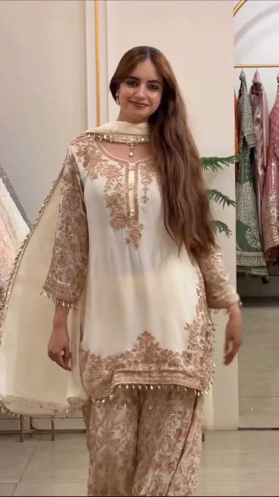 SR 1720 Off White Faux Georgette Salwar Suit with Mirror Work & Embroidery Work. Get it for ₹2549. Delivery 4-6 Working Days. Shop now. | Jump Suits, Salwar suit, Designer Suits, Casual Suits, Creative suits, Palazzo Suits, Party Wear Suits, Patiala Suits, Straight Suits