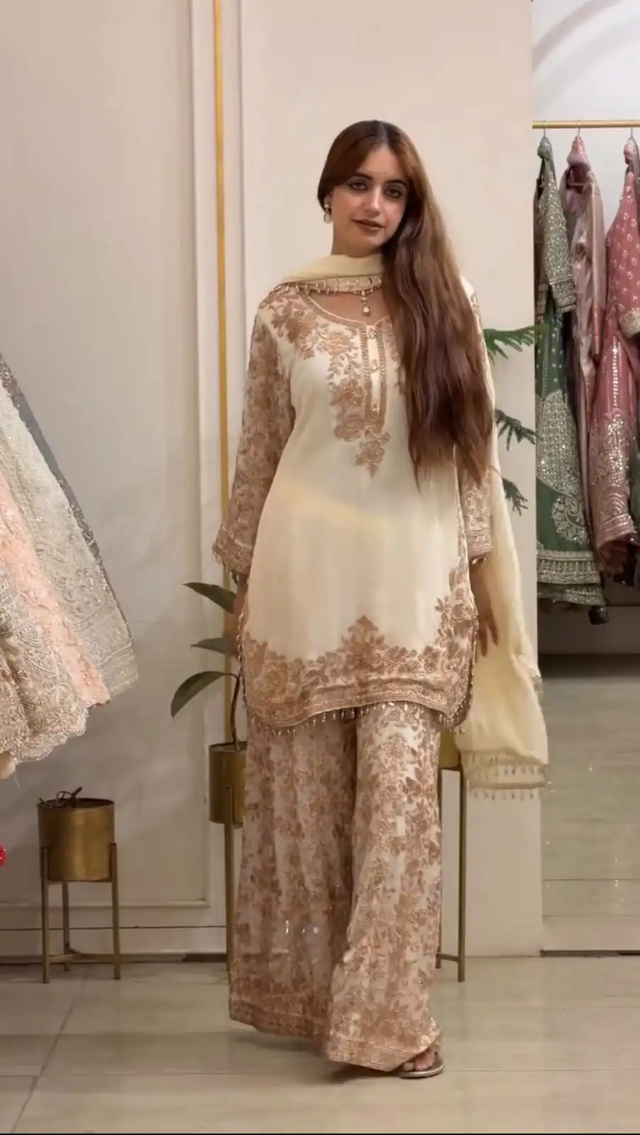 SR 1720 Off White Faux Georgette Salwar Suit with Mirror Work & Embroidery Work. Get it for ₹2549. Delivery 4-6 Working Days. Shop now. | Jump Suits, Salwar suit, Designer Suits, Casual Suits, Creative suits, Palazzo Suits, Party Wear Suits, Patiala Suits, Straight Suits