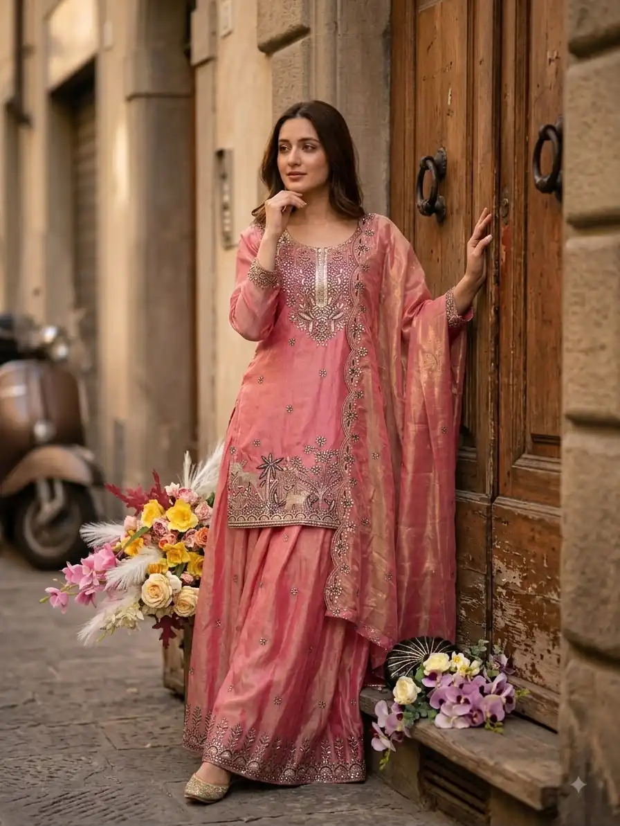 WW 1280 Peach Fendy Silk Salwar Suitwith Embroidery Work & Lace Work. Now at just ₹2449. Delivery 4-6 Working Days. Shop now. | Jump Suits, Salwar suit, Designer Suits, Casual Suits, Creative suits, Palazzo Suits, Party Wear Suits, Patiala Suits, Straight Suits