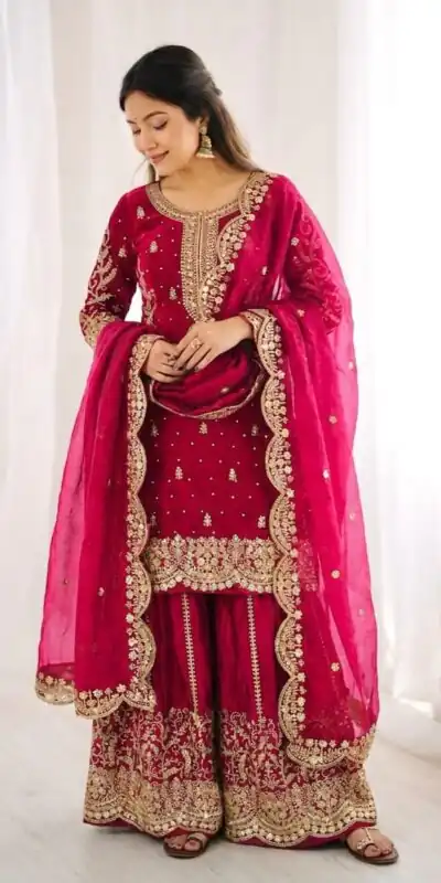 ZSR 3167 Pink Fendy Silk Salwar Suitwith Embroidery Work & Lace Work. Now at just ₹2149. Delivery 4-6 Working Days. Shop now. | Jump Suits, Salwar suit, Designer Suits, Casual Suits, Creative suits, Palazzo Suits, Party Wear Suits, Patiala Suits, Straight Suits