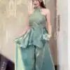 NF 1273 Teal Fendy Silk Salwar Suitwith Embroidery Work & Lace Work. Now at just ₹2449. Delivery 4-6 Working Days. Shop now. | Jump Suits, Salwar suit, Designer Suits, Casual Suits, Creative suits, Palazzo Suits, Party Wear Suits, Patiala Suits, Straight Suits