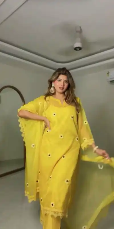 RTC 6057 Yellow in Soft Nylon Organza Thread Embroidery & Embroidery Work Salwar Suit . Affordable Price ₹2399. Delivery 4-6 Working Days. Shop now. | Jump Suits, Salwar suit, Designer Suits, Casual Suits, Creative suits, Palazzo Suits, Party Wear Suits, Patiala Suits, Straight Suits