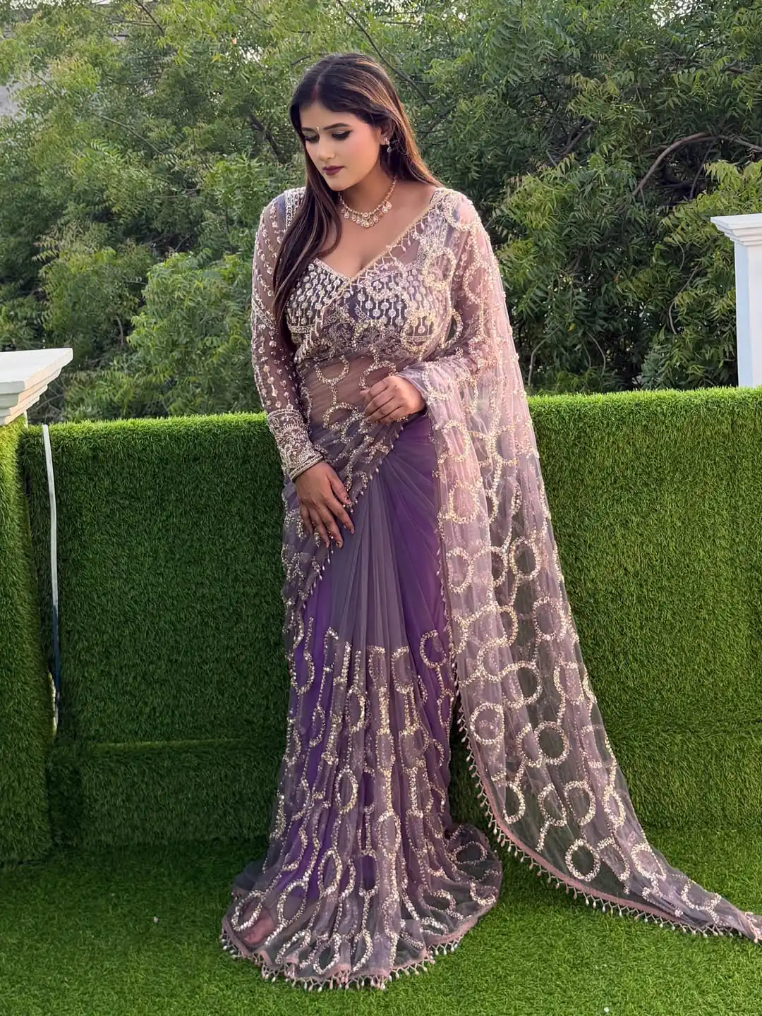 DF 3490 Lavender Color Butterfly Net Heavy Sequins Embroidery work Saree Casual, Wedding, Festive, Events . Expected Delivery 4-6 Working Days @1799/- only | Sarees, Bollywood Sarees, Creative Sarees, Designer Sarees, Embroidered Sarees, Ethnic Saree, Modern Digital sarees, Party Wear Sarees