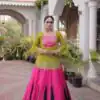 KA 5076 Mahendi Rayon Embroidery Work & Cowrie Work Lehenga Choli . Grab it for ₹2749. Delivery 4-6 Working Days. Shop now. | Lehenga, Bollywood Lehenga, Creative Lehenga, Designer Lehenga, Embroidered Lehenga, Party Wear Lehenga