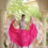 KA 5071 Pink colour Rayon Embroidery Work & Cowrie Work Lehenga Choli . Grab it for ₹2849. Delivery 4-6 Working Days. Shop now. | Lehenga, Bollywood Lehenga, Creative Lehenga, Designer Lehenga, Embroidered Lehenga, Party Wear Lehenga