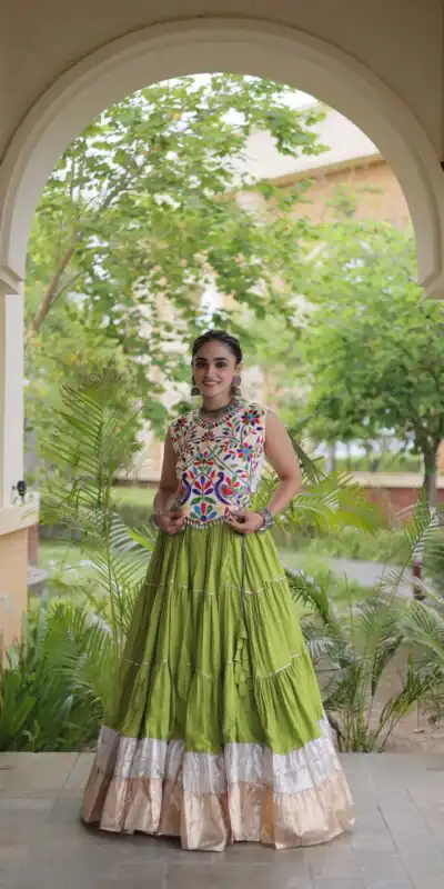 KA 5071 Pista Rayon Embroidery Work & Cowrie Work Lehenga Choli . Grab it for ₹2849. Delivery 4-6 Working Days. Shop now. | Lehenga, Bollywood Lehenga, Creative Lehenga, Designer Lehenga, Embroidered Lehenga, Party Wear Lehenga