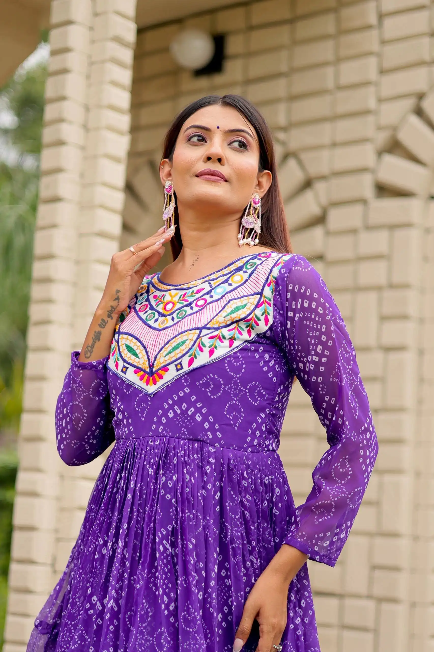 Ram 130 Purple in Colour Faux Georgette Bandhani Print Work Gown. Available at ₹1749 only. Delivery 4-6 Working Days. Shop now. | Gowns, Bollywood Gowns, Creative Gowns, Designer Gowns, Embroidered Gowns, Party Wear Gowns