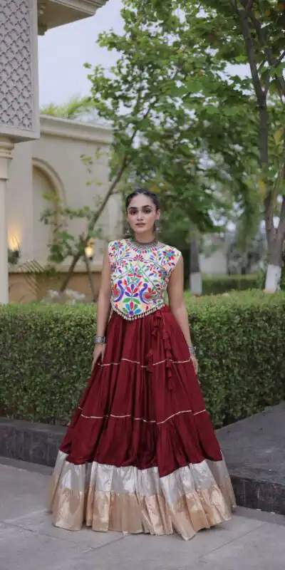 KA 5071 Red Color Rayon Embroidery Work & Cowrie Work Lehenga Choli . Grab it for ₹2849. Delivery 4-6 Working Days. Shop now. | Lehenga, Bollywood Lehenga, Creative Lehenga, Designer Lehenga, Embroidered Lehenga, Party Wear Lehenga