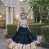 KA 5071 Teal Colour Rayon Embroidery Work & Cowrie Work Lehenga Choli . Grab it for ₹2849. Delivery 4-6 Working Days. Shop now. | Lehenga, Bollywood Lehenga, Creative Lehenga, Designer Lehenga, Embroidered Lehenga, Party Wear Lehenga