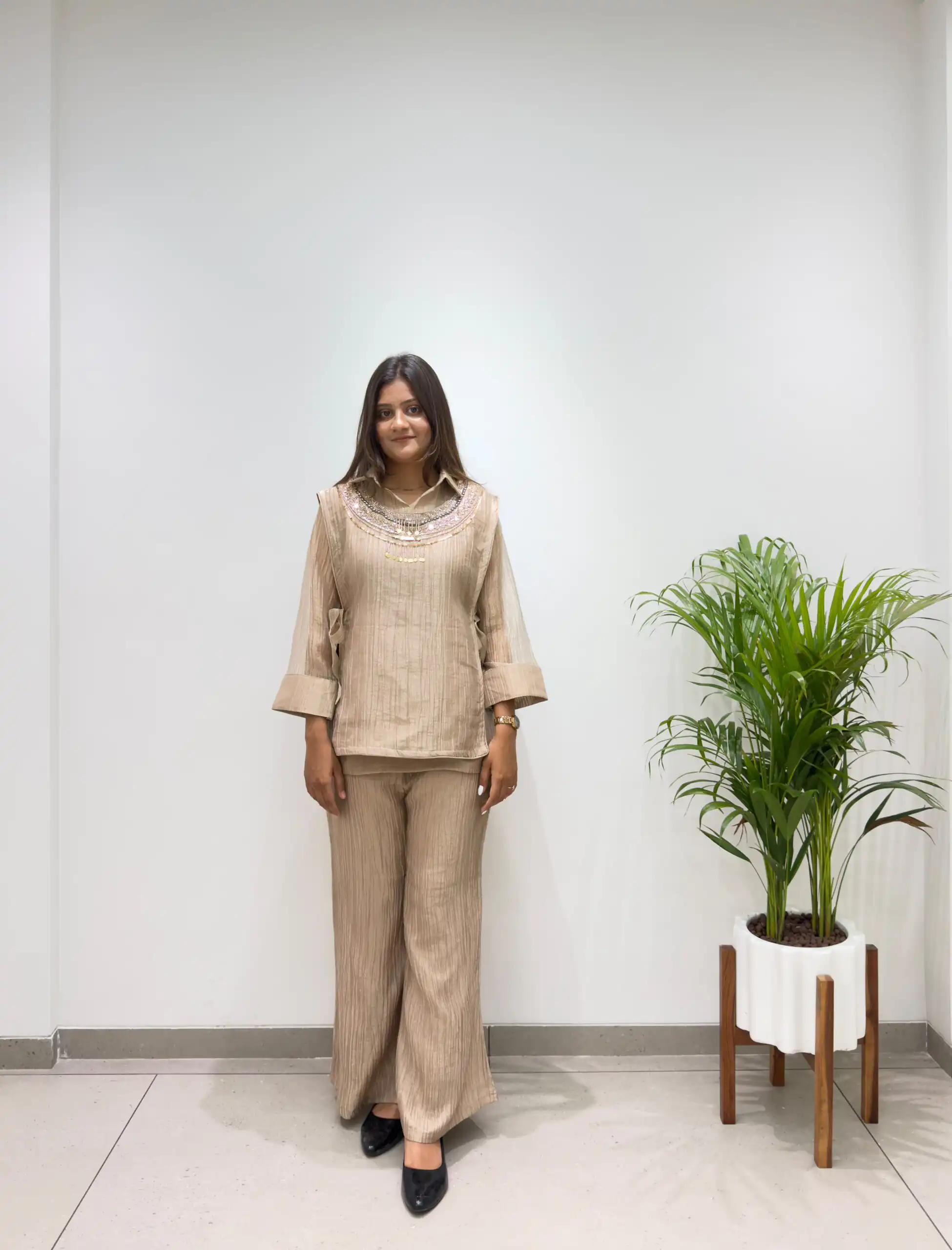 BE 484 Chiku Colour | Brown Salsa Silk Kurti with Hand Work. Get it for ₹2199. Delivery 4-6 Working Days. Online Shop now. | Kurti, Bollywood Kurti, Creative Kurtis, Designer Kurti, Party Wear Kurti, Selfie Kurti