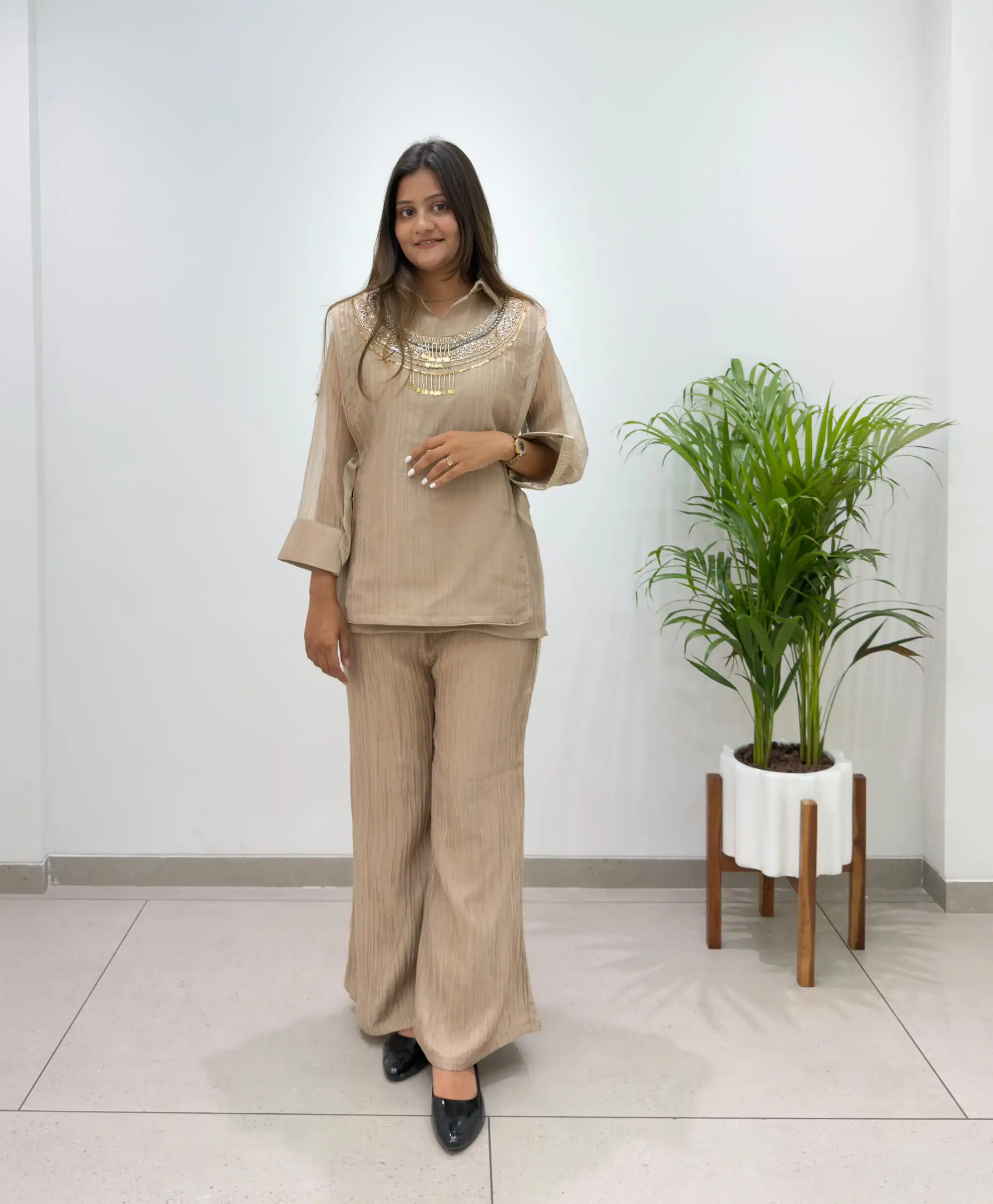 BE 484 Chiku Colour | Brown Salsa Silk Kurti with Hand Work. Get it for ₹2199. Delivery 4-6 Working Days. Online Shop now. | Kurti, Bollywood Kurti, Creative Kurtis, Designer Kurti, Party Wear Kurti, Selfie Kurti