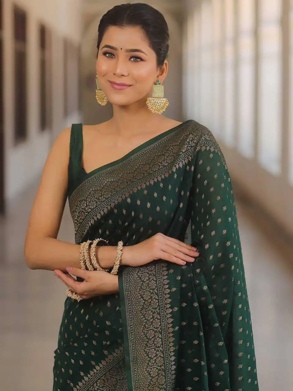 KPR 266 Green Soft Lichi Silk Cloth Saree Perfect for Wedding, Party, Family Gatherings, Sangeet, Ethnic Day – . Festive Deal ₹1349. Delivery 4-6 Workin | Sarees, Bollywood Sarees, Creative Sarees, Designer Sarees, Embroidered Sarees, Ethnic Saree, Modern Digital sarees, Party Wear Sarees