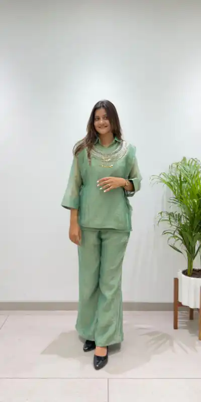 BE 484 Pista Colour | Brown Salsa Silk Kurti with Hand Work. Get it for ₹2199. Delivery 4-6 Working Days. Online Shop now. | Kurti, Bollywood Kurti, Creative Kurtis, Designer Kurti, Party Wear Kurti, Selfie Kurti