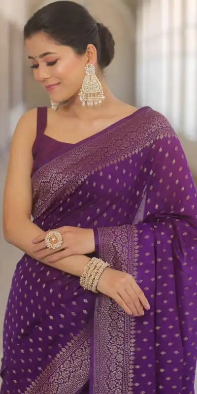 KPR 266 Purple Soft Lichi Silk Cloth Saree Perfect for Wedding, Party, Family Gatherings, Sangeet, Ethnic Day – . Festive Deal ₹1349. Delivery 4-6 Workin | Sarees, Bollywood Sarees, Creative Sarees, Designer Sarees, Embroidered Sarees, Ethnic Saree, Modern Digital sarees, Party Wear Sarees