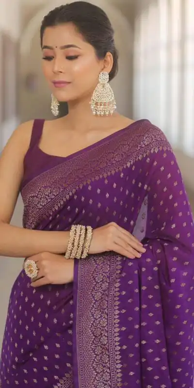 KPR 266 Purple Soft Lichi Silk Cloth Saree Perfect for Wedding, Party, Family Gatherings, Sangeet, Ethnic Day – . Festive Deal ₹1349. Delivery 4-6 Workin | Sarees, Bollywood Sarees, Creative Sarees, Designer Sarees, Embroidered Sarees, Ethnic Saree, Modern Digital sarees, Party Wear Sarees