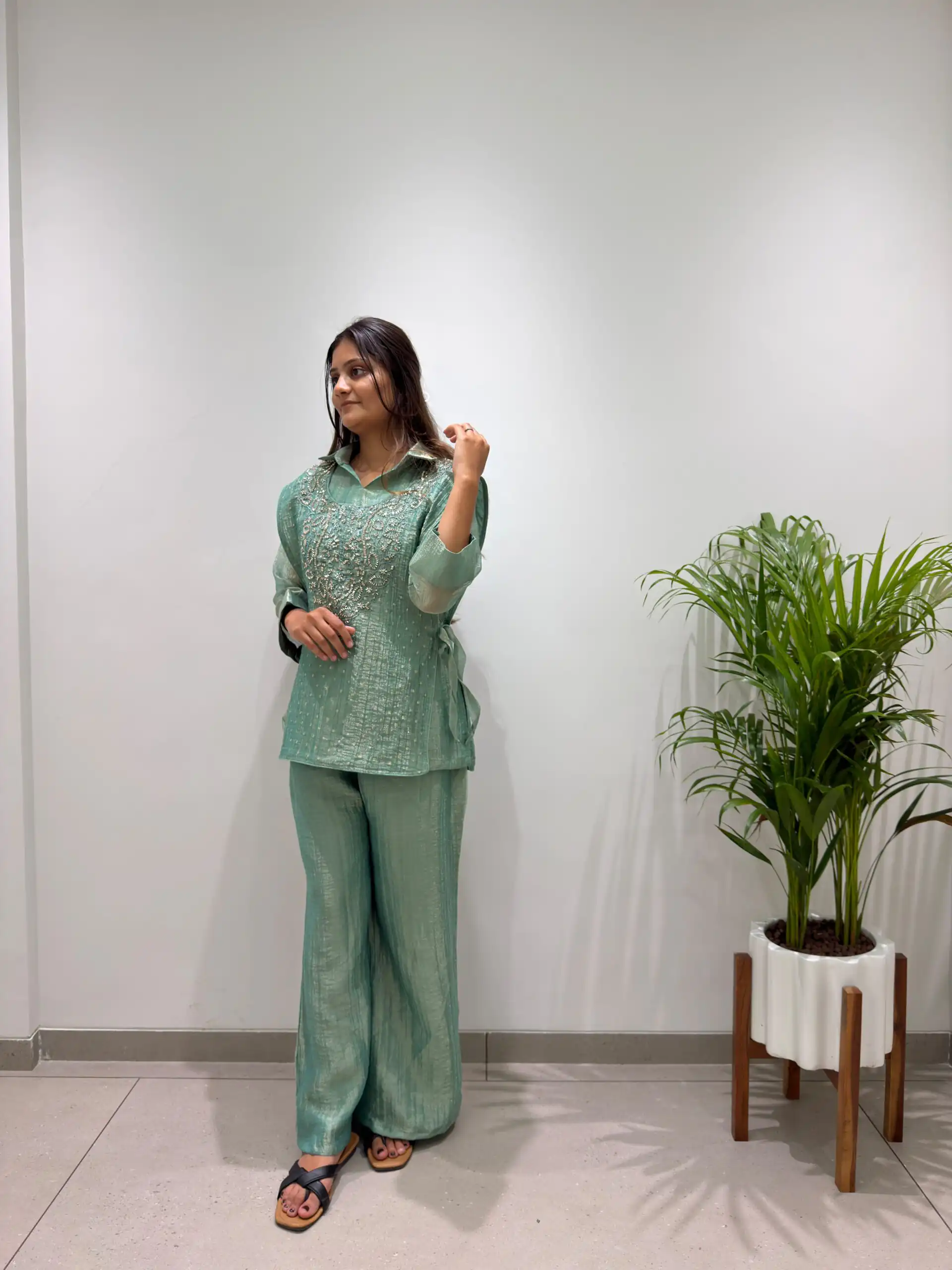 BE 484 Sea Green Colour | Brown Salsa Silk Kurti with Hand Work. Get it for ₹2199. Delivery 4-6 Working Days. Online Shop now. | Kurti, Bollywood Kurti, Creative Kurtis, Designer Kurti, Party Wear Kurti, Selfie Kurti