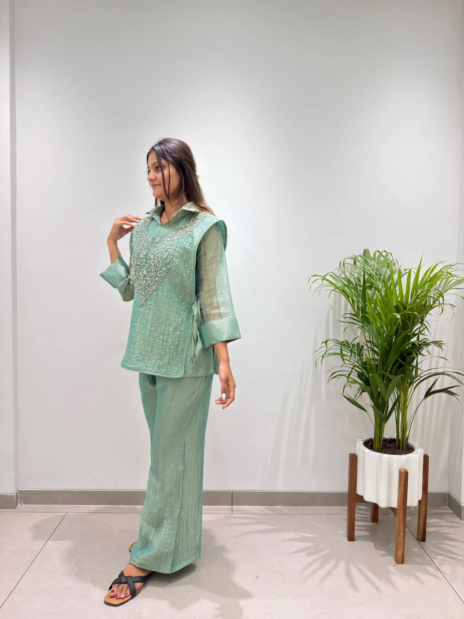 BE 484 Sea Green Colour | Brown Salsa Silk Kurti with Hand Work. Get it for ₹2199. Delivery 4-6 Working Days. Online Shop now. | Kurti, Bollywood Kurti, Creative Kurtis, Designer Kurti, Party Wear Kurti, Selfie Kurti