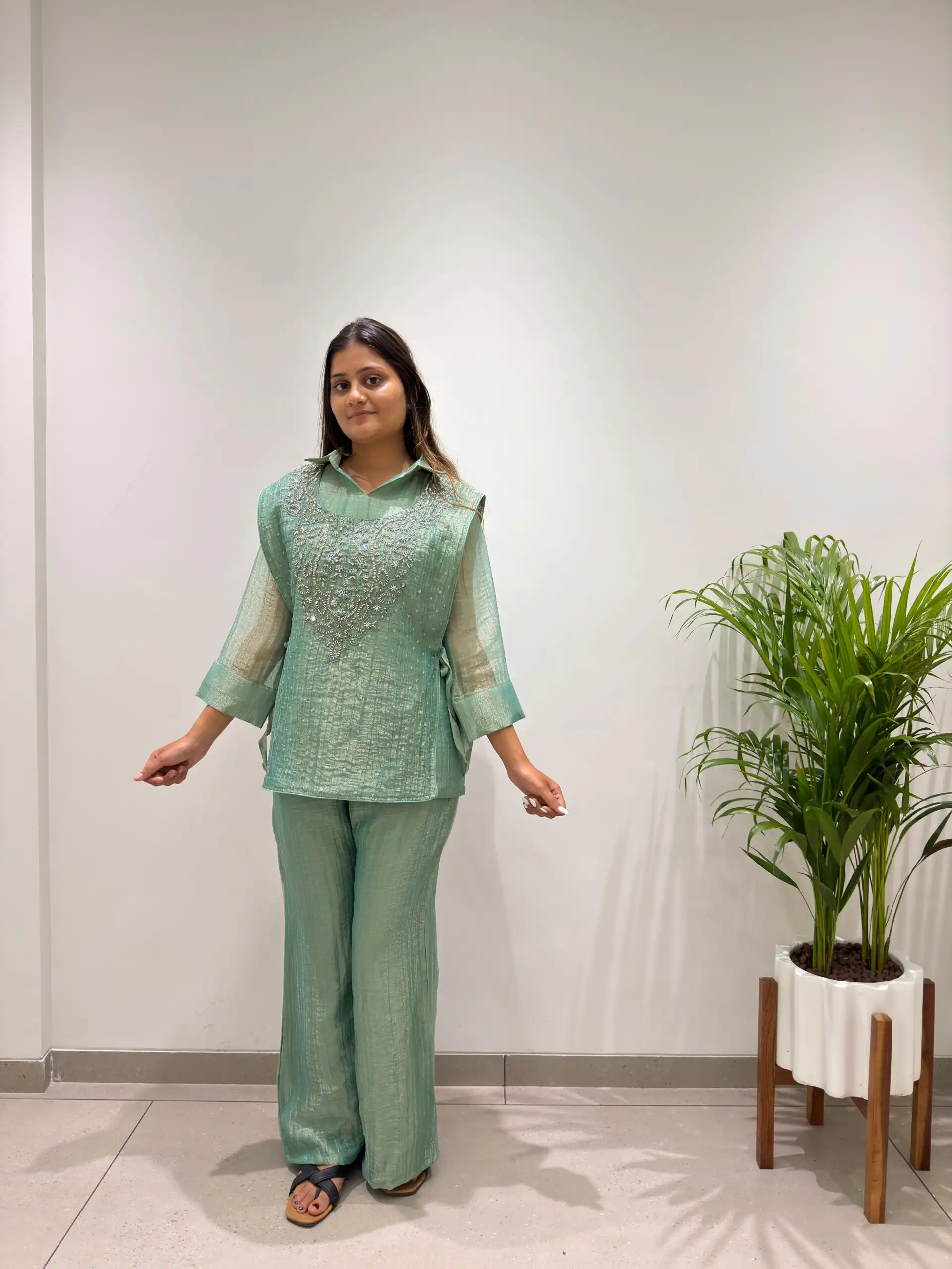 BE 484 Sea Green Colour | Brown Salsa Silk Kurti with Hand Work. Get it for ₹2199. Delivery 4-6 Working Days. Online Shop now. | Kurti, Bollywood Kurti, Creative Kurtis, Designer Kurti, Party Wear Kurti, Selfie Kurti
