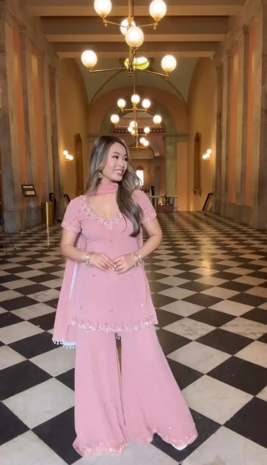 Nice Pink Fox Georgette ⁠Embroidery Work Salwar Suit - Image 8