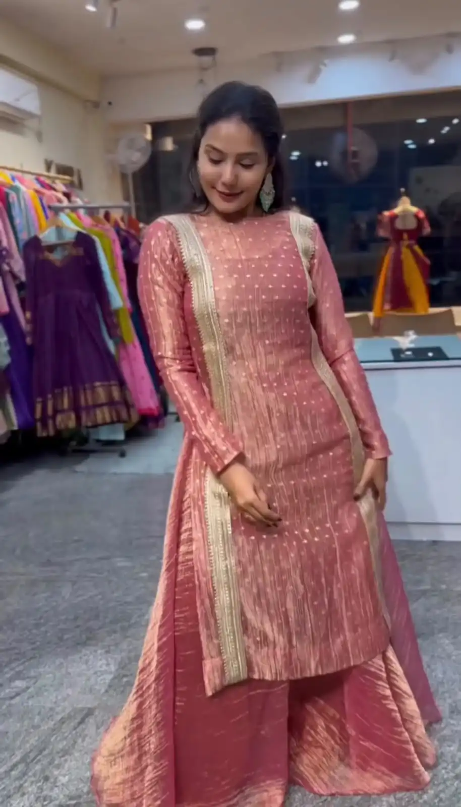Shiny Peach Salsa Fancy Lace Work Lehenga Choli - Image 2