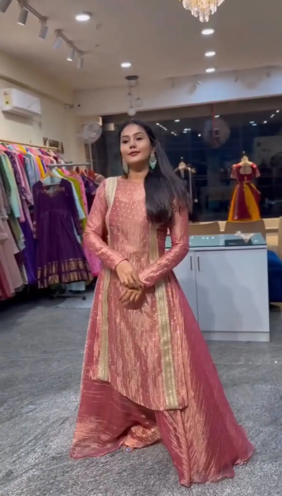 Shiny Peach Salsa Fancy Lace Work Lehenga Choli