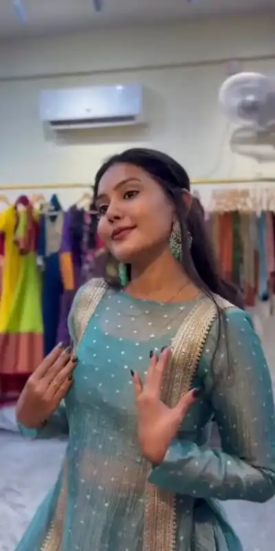 Alternative view of Shiny Sea Green Salsa Fancy Lace Work Lehenga Choli