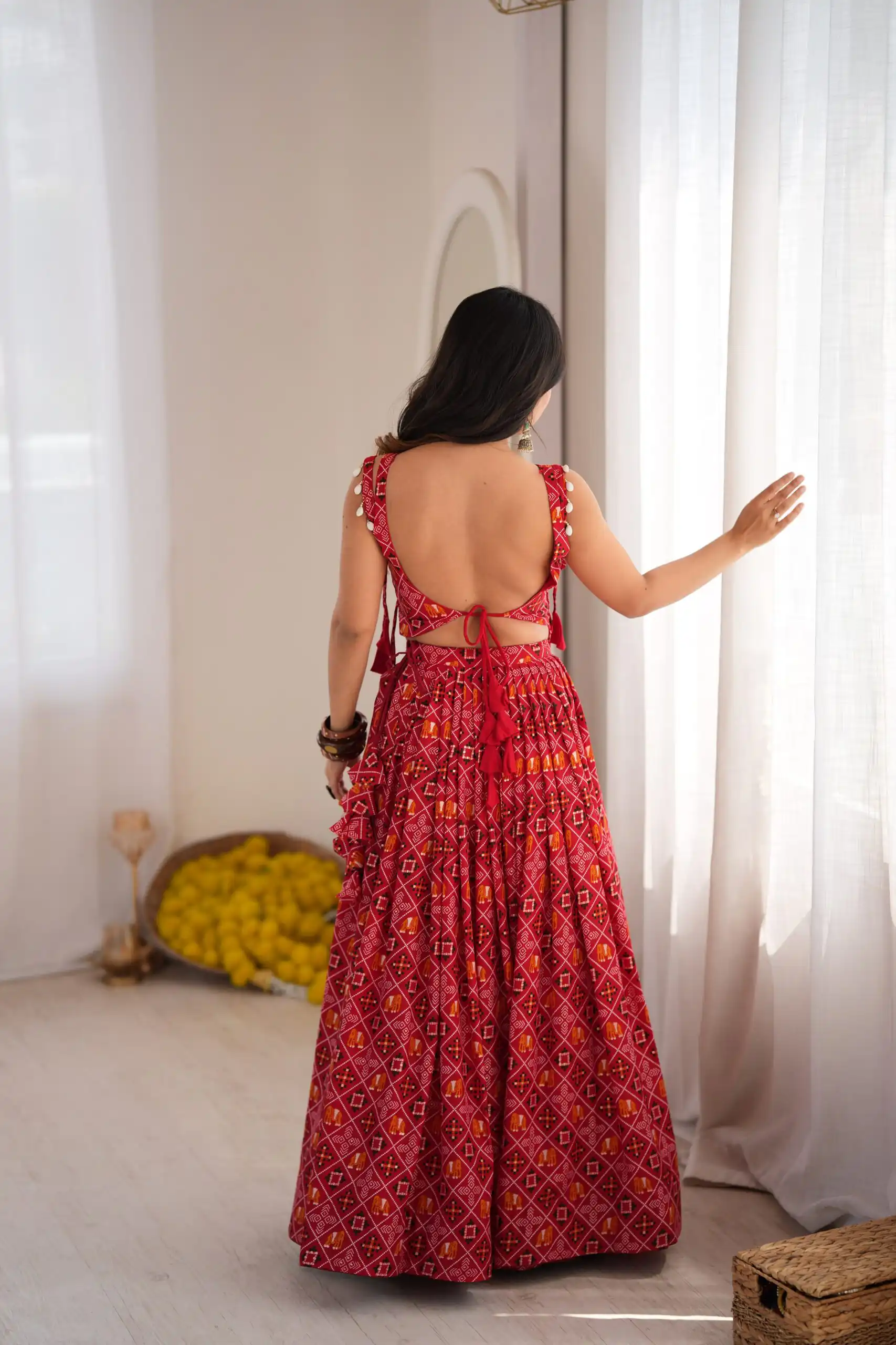 Trendy Red Rayon Digital Print Work Lehenga Choli - Image 6
