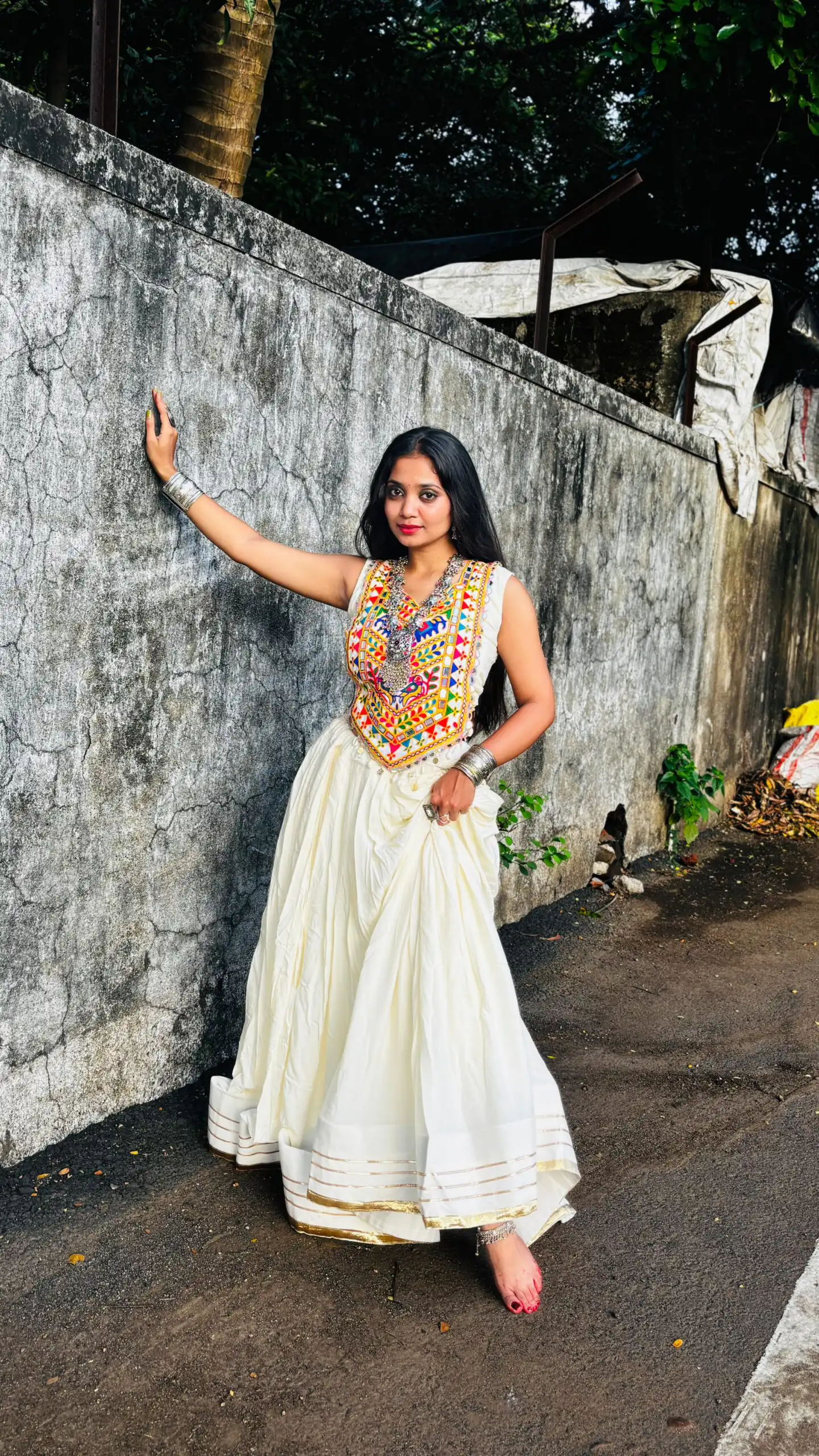 Trendy White Rayon Embroider Work Lehenga Choli