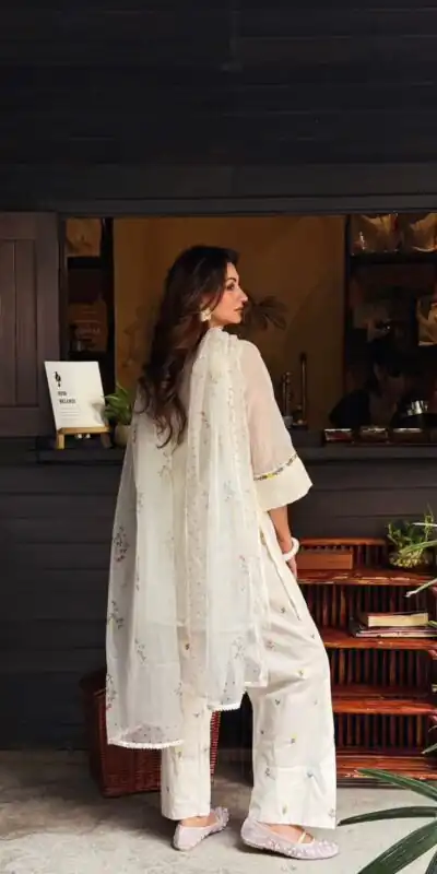 AD 246 White Mul Chanderi Salwar Suit with Embroidery Work & Sequins Work. Festive Deal ₹2899. Delivery 4-6 Working Days. Shop nowp | Jump Suits, Salwar suit, Designer Suits, Casual Suits, Creative suits, Palazzo Suits, Party Wear Suits, Patiala Suits, Straight Suits