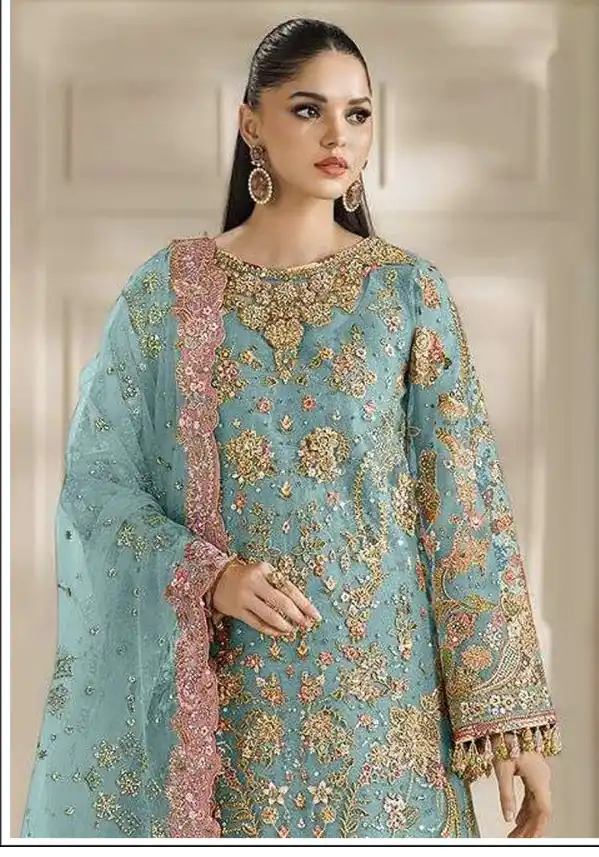 FC 1231 Blue Chiffon Salwar Suit with Embroidery Work & Sequins Work. Introductory Price ₹2949. Delivery 4-6 Working Days. Shop now. | Jump Suits, Salwar suit, Designer Suits, Casual Suits, Creative suits, Palazzo Suits, Party Wear Suits, Patiala Suits, Straight Suits