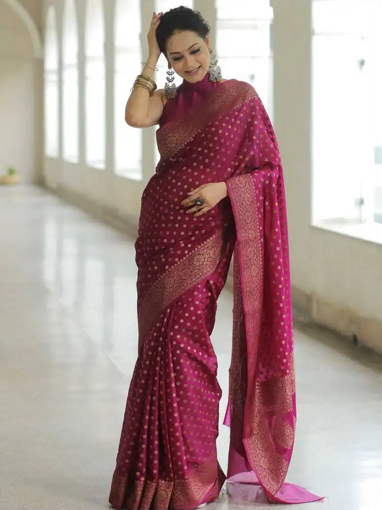 KPR 233 Dark Pink in Soft Lichi Silk Lace Border & Lace Work Saree . Available at ₹1549 only. Delivery 4-6 Working Days. Shop now. | Sarees, Bollywood Sarees, Creative Sarees, Designer Sarees, Embroidered Sarees, Ethnic Saree, Modern Digital sarees, Party Wear Sarees