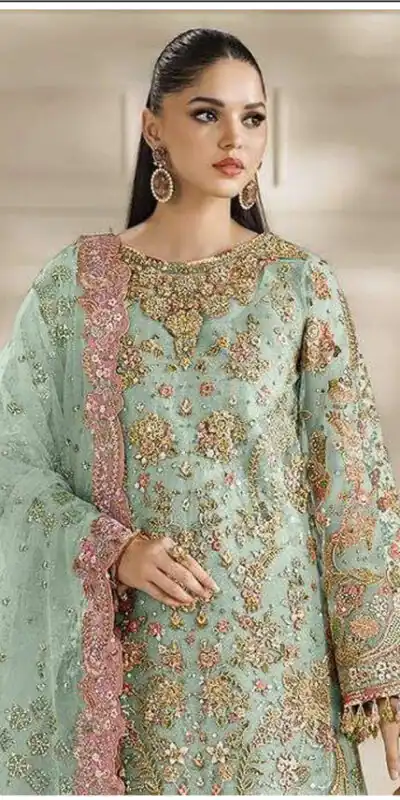 FC 1231 Sea Green Chiffon Salwar Suit with Embroidery Work & Sequins Work. Introductory Price ₹2949. Delivery 4-6 Working Days. Shop now. | Jump Suits, Salwar suit, Designer Suits, Casual Suits, Creative suits, Palazzo Suits, Party Wear Suits, Patiala Suits, Straight Suits