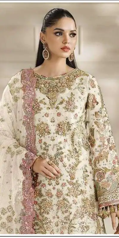 FC 1231 White Chiffon Salwar Suit with Embroidery Work & Sequins Work. Introductory Price ₹2949. Delivery 4-6 Working Days. Shop now. | Jump Suits, Salwar suit, Designer Suits, Casual Suits, Creative suits, Palazzo Suits, Party Wear Suits, Patiala Suits, Straight Suits