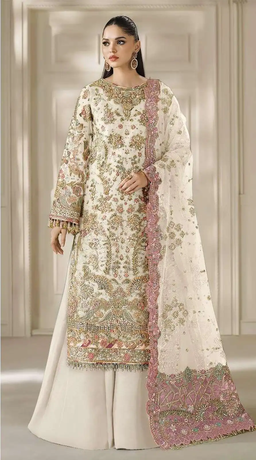 FC 1231 White Chiffon Salwar Suit with Embroidery Work & Sequins Work. Introductory Price ₹2949. Delivery 4-6 Working Days. Shop now. | Jump Suits, Salwar suit, Designer Suits, Casual Suits, Creative suits, Palazzo Suits, Party Wear Suits, Patiala Suits, Straight Suits