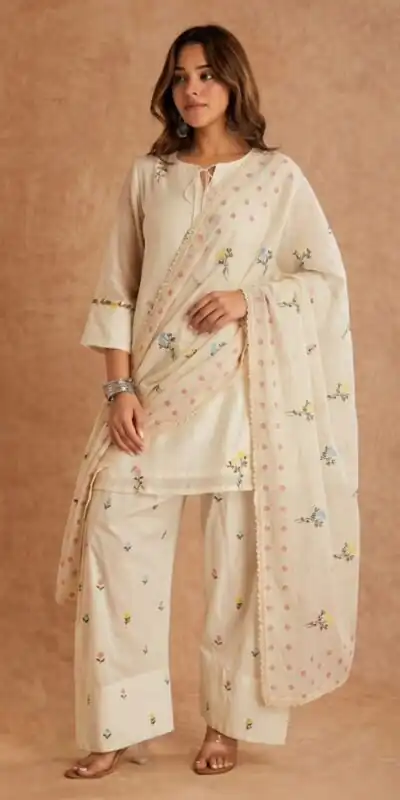 MF 513 in White Cotton Silk Digital Print & Embroidery Work Salwar Suit . Festive Deal ₹2149. Delivery 4-6 Working Days. Shop now. | Jump Suits, Salwar suit, Designer Suits, Casual Suits, Creative suits, Palazzo Suits, Party Wear Suits, Patiala Suits, Straight Suits
