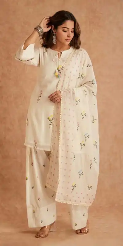 MF 513 in White Cotton Silk Digital Print & Embroidery Work Salwar Suit . Festive Deal ₹2149. Delivery 4-6 Working Days. Shop now. | Jump Suits, Salwar suit, Designer Suits, Casual Suits, Creative suits, Palazzo Suits, Party Wear Suits, Patiala Suits, Straight Suits