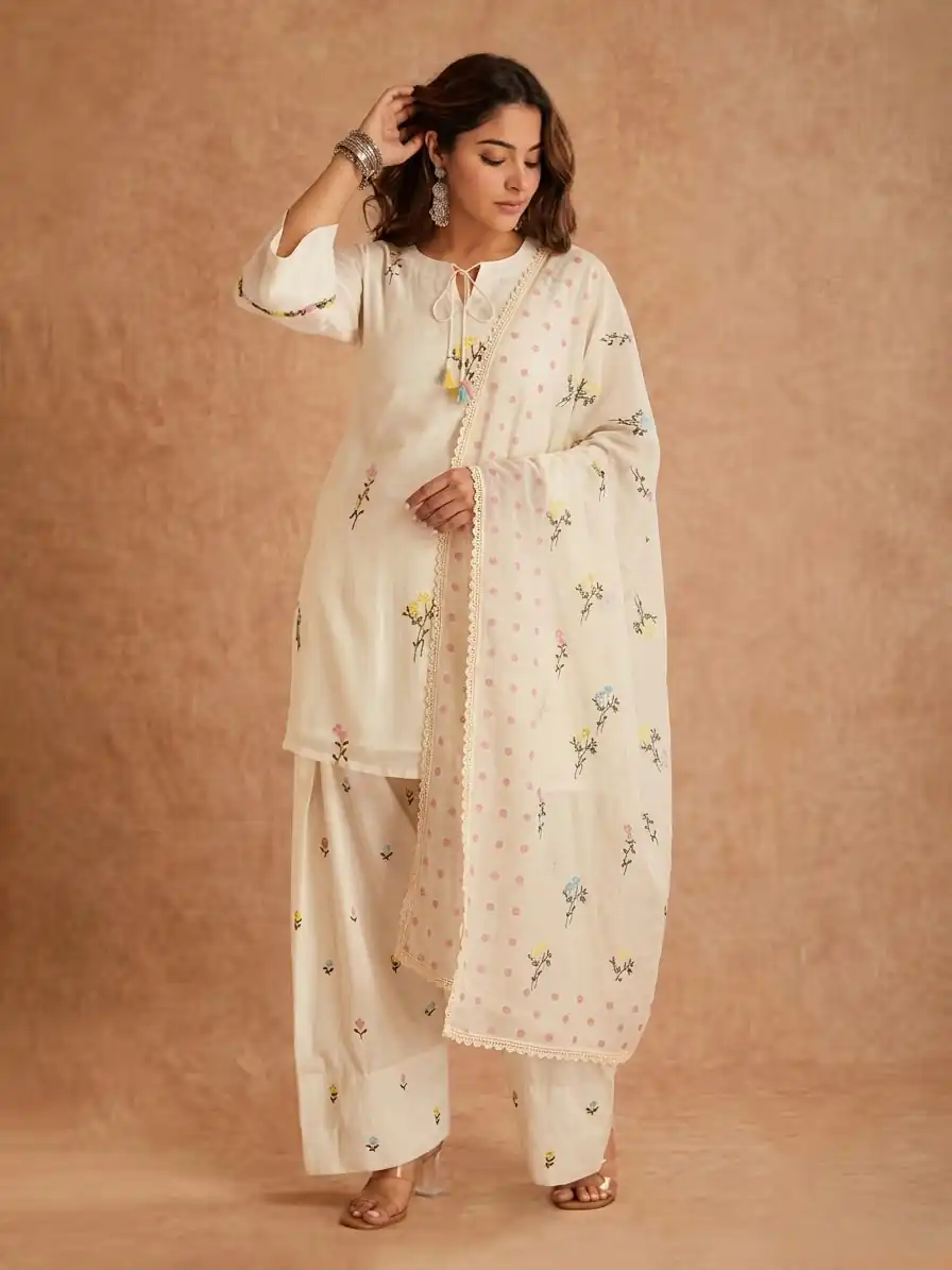MF 513 in White Cotton Silk Digital Print & Embroidery Work Salwar Suit . Festive Deal ₹2149. Delivery 4-6 Working Days. Shop now. | Jump Suits, Salwar suit, Designer Suits, Casual Suits, Creative suits, Palazzo Suits, Party Wear Suits, Patiala Suits, Straight Suits
