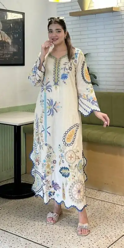 LG 2143 White Star Silk Salwar Suit with Embroidery Work & Sequins Work. Festive Deal ₹2399. Delivery 4-6 Working Days. Shop now. | Jump Suits, Salwar suit, Designer Suits, Casual Suits, Creative suits, Palazzo Suits, Party Wear Suits, Patiala Suits, Straight Suits